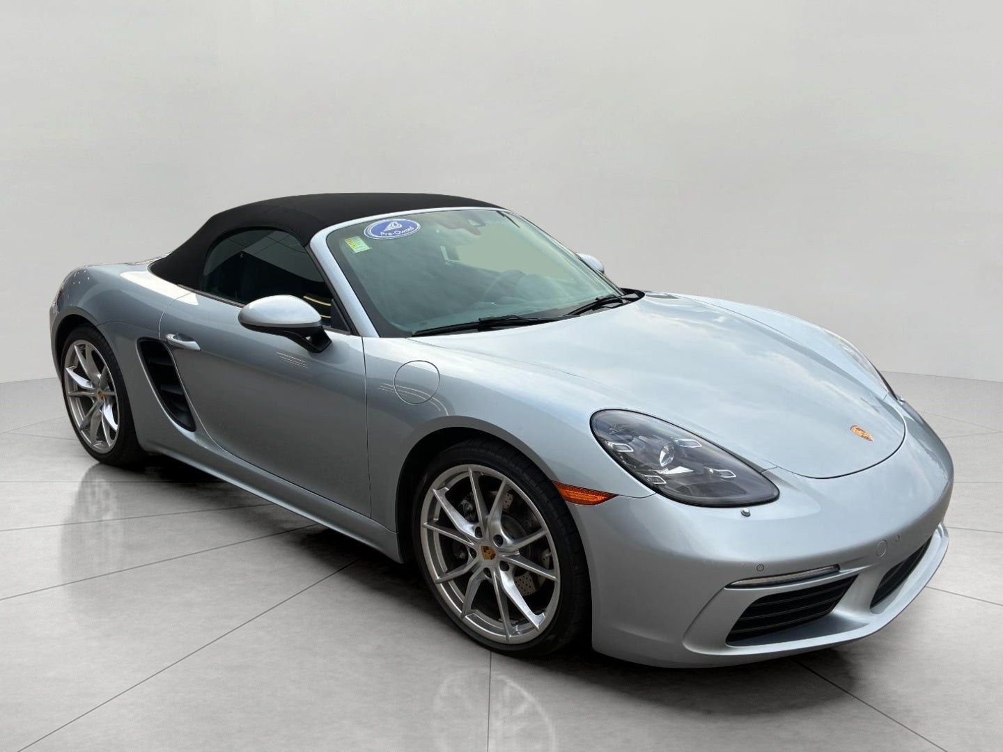 2022 Porsche 718 Boxster T in Gt Silver Metallic — front three-quarter view